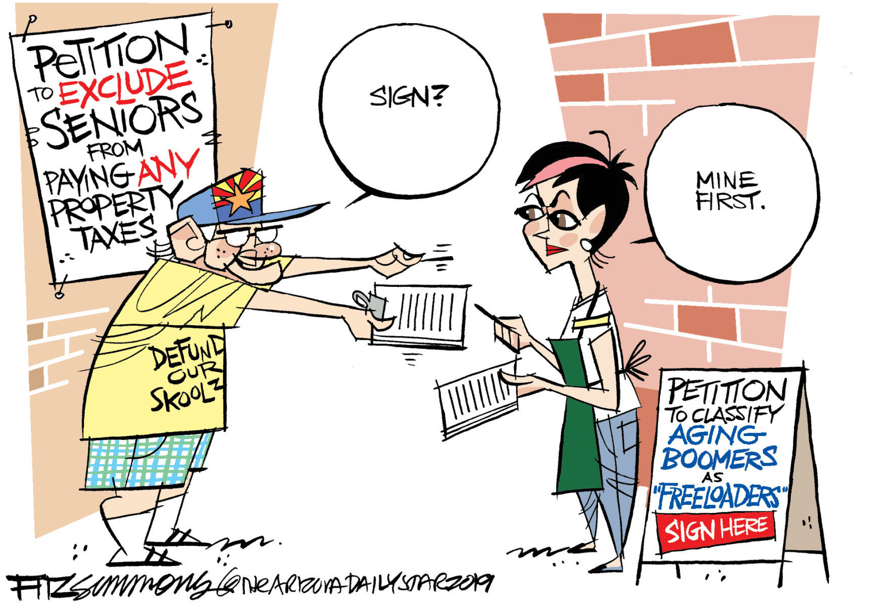 Daily Fitz Cartoon: Taxing patience